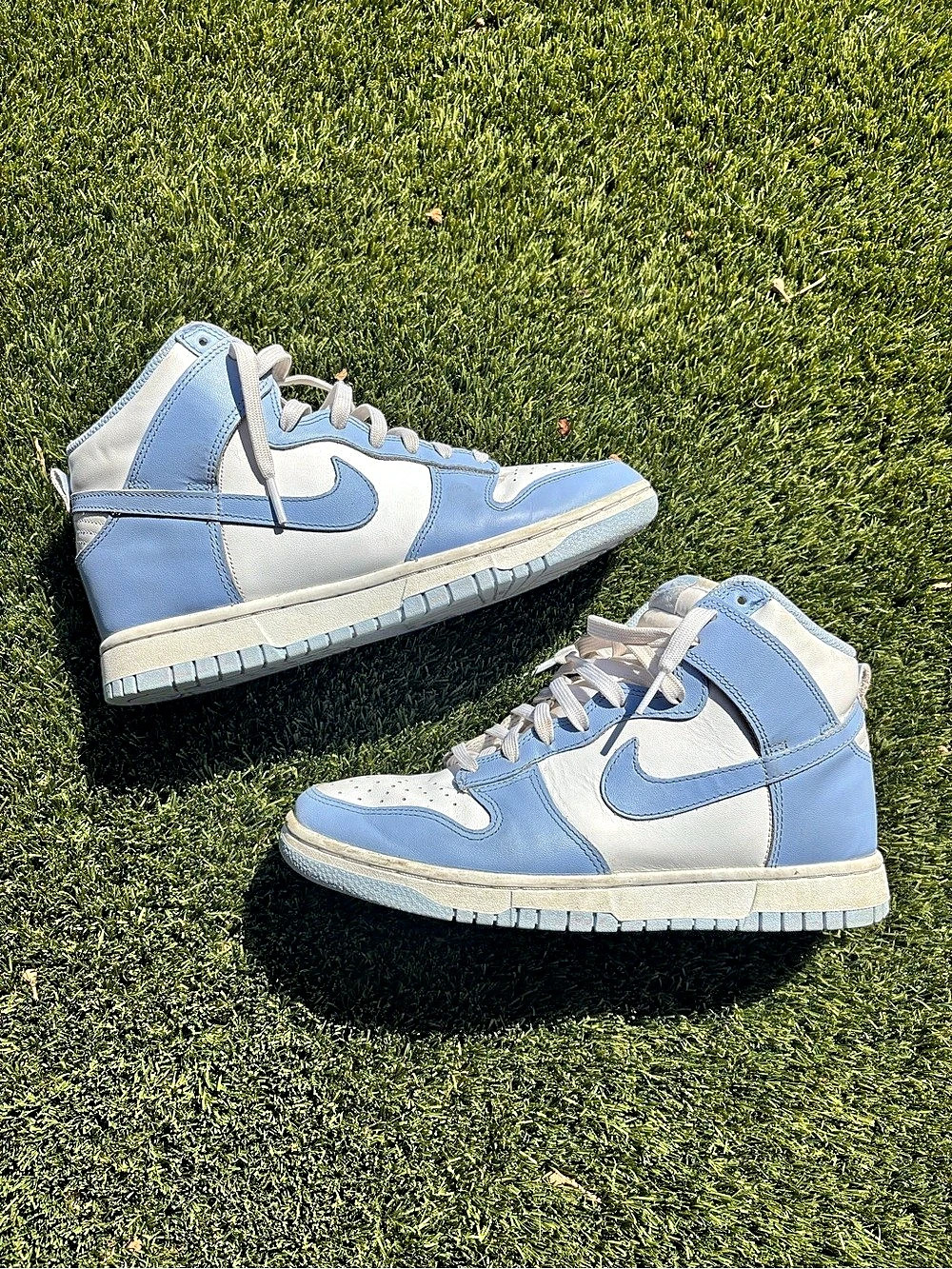 Nike Dunk High Aluminum High-Top Sneakers in Blue & White Sz 8 Womens